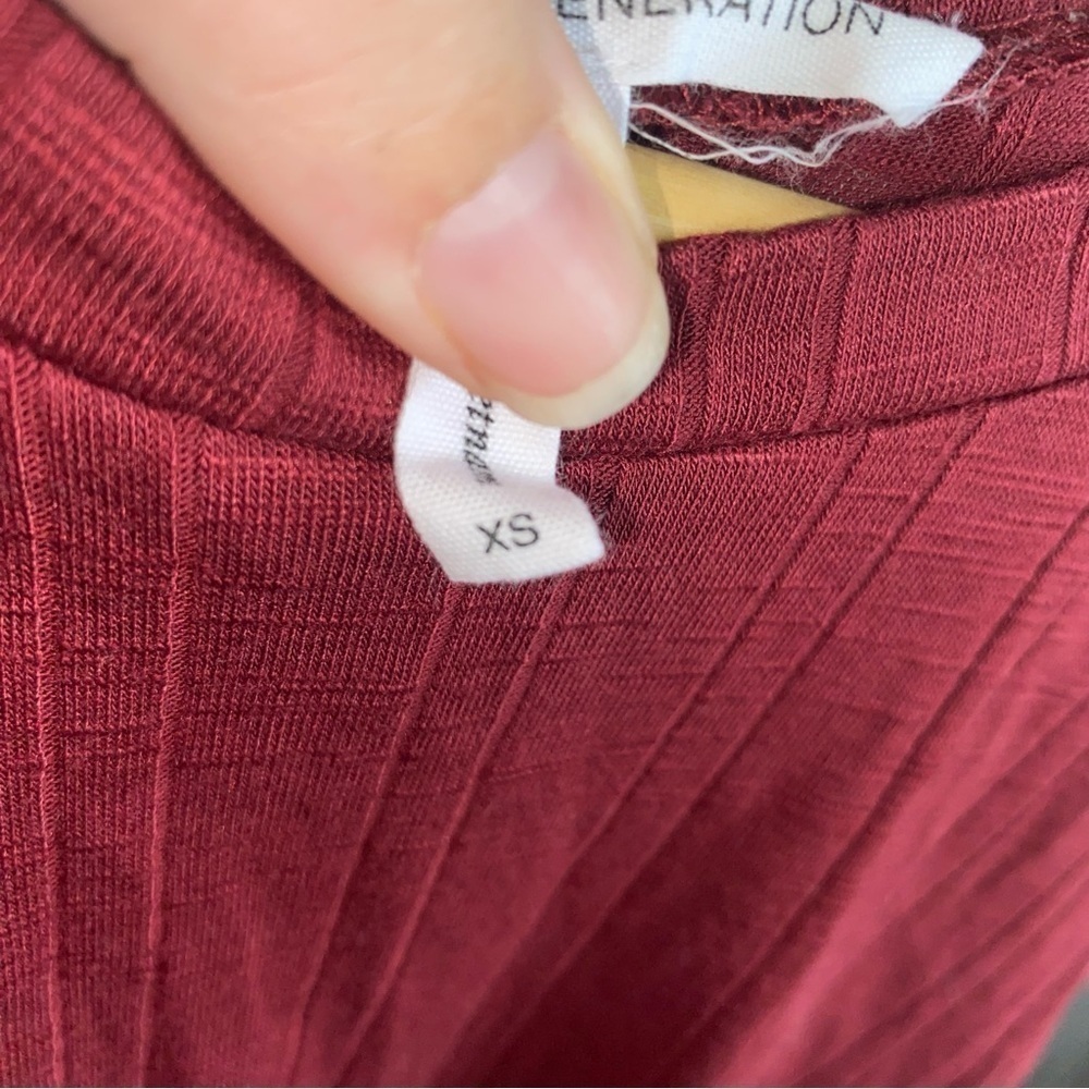 Bcbgeneration Ruby Wine Side Ruffle Ribbed Tank - image 6